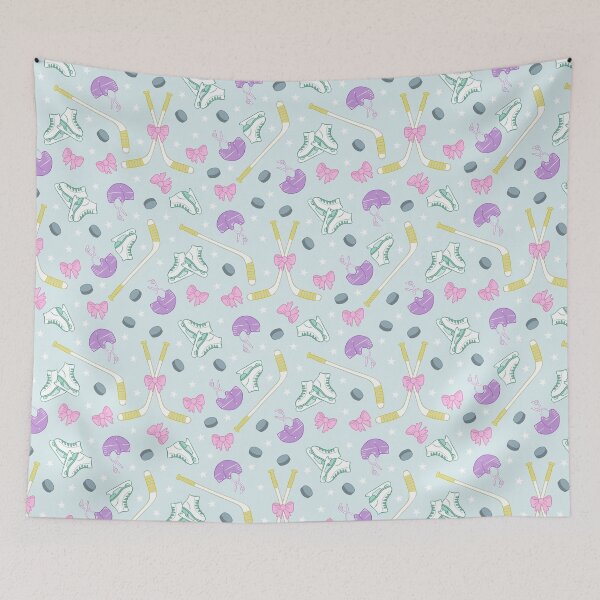 Item preview, Pastel Girls Ice Hockey Pattern Sports Club Coquette Print designed and sold by Fern and Quill.