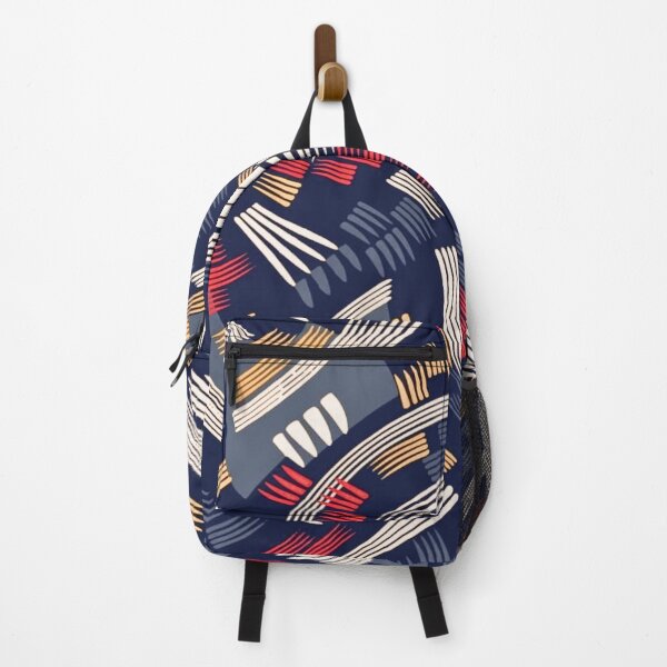 Item preview, Abstract Brush Stroke Pattern – Modern Geometric Navy Blue Seamless Design designed and sold by SajolCanva.