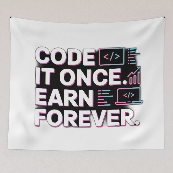 Item preview, Code It Once Earn Forever designed and sold by Cool Cash Tees .