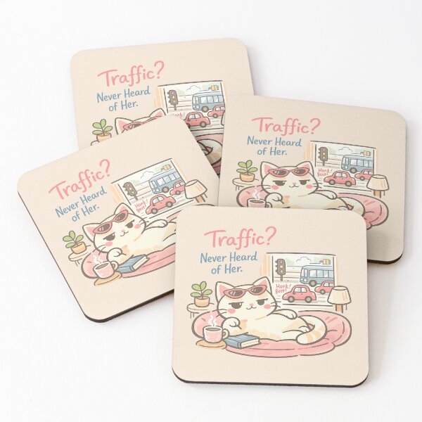 Item preview, Sassy Cat Ignoring Traffic | Cute Cozy Aesthetic Pastel Funny Cat Illustration designed and sold by PopCulturePixel.