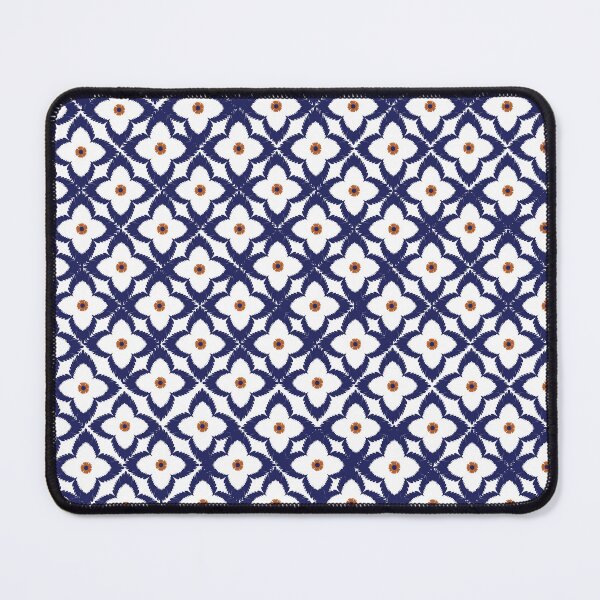 Item preview, Navy floral lattice geometric pattern designed and sold by AdesignbyG.