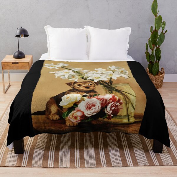 Item preview, Cute Puppy with Flowers Vintage Painting Style designed and sold by JordynLadukeg65.