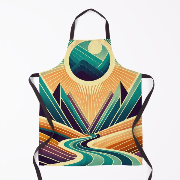 Item preview, Geometric Mountain Valley with Radiant Sun designed and sold by InkSmithery.