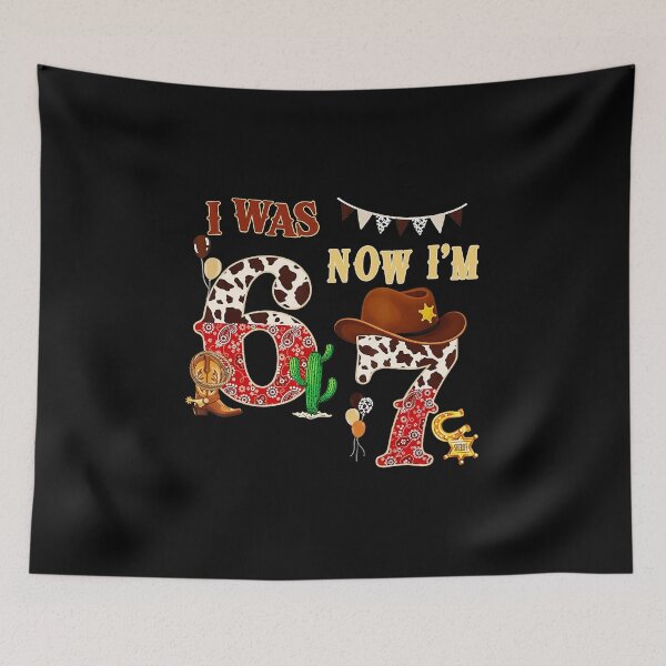 Item preview, I Was 6 Now I’m 7 Cowboy Birthday Western designed and sold by gladysenglish.
