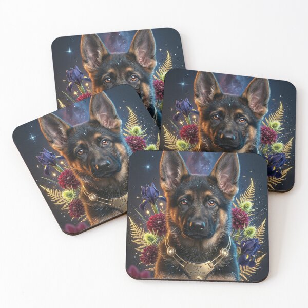 Item preview, German Shepherd Astronaut Guardian Space Dog Bouquet designed and sold by Wobblevine Studio.