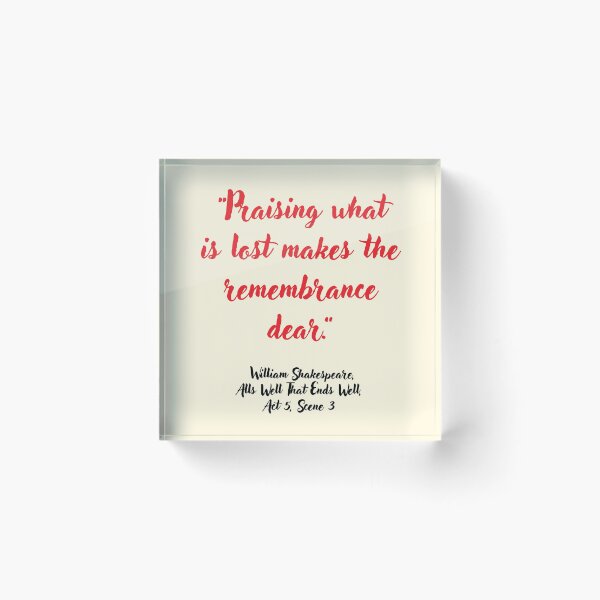 Item preview, Lit Shakespeare Quote from Alls Well That Ends Well designed and sold by CharlottePlaceArt.