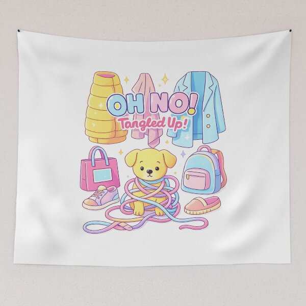 Item preview, Cute Tangled Dog Funny Cartoon Design designed and sold by SoftSproutstu.