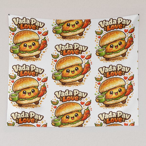 Item preview, Vada Pav Love Cute Kawaii Indian Street Food Cartoon | Mumbai Snack Lover Design designed and sold by Globalcitytees.