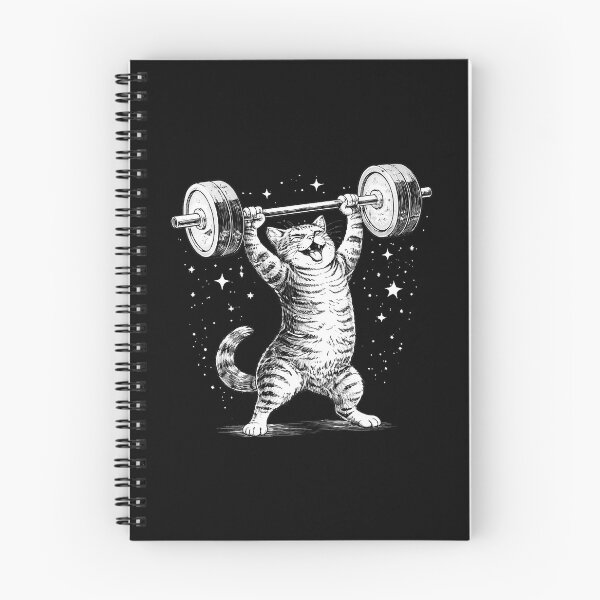 Item preview, Strong Cat Lifting Barbell Funny Gym Meme Vintage Style designed and sold by eliramaison.