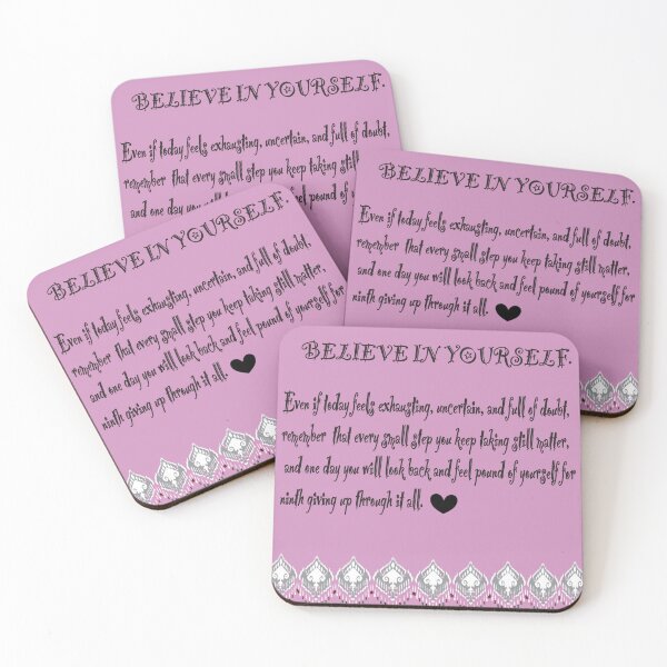 Item preview, Inspiration believe in yourself quote on purple  designed and sold by AdesignbyG.