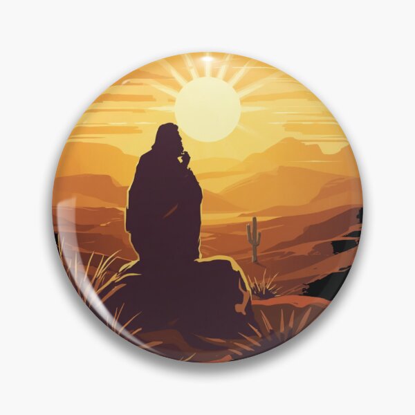 Item preview, Jesus in the Wilderness Sunset Art designed and sold by Cre8andRecre8.