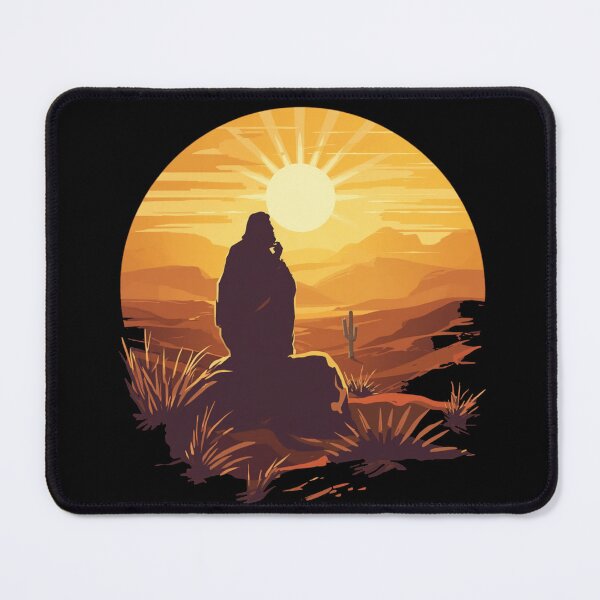 Item preview, Jesus in the Wilderness Sunset Art designed and sold by Cre8andRecre8.