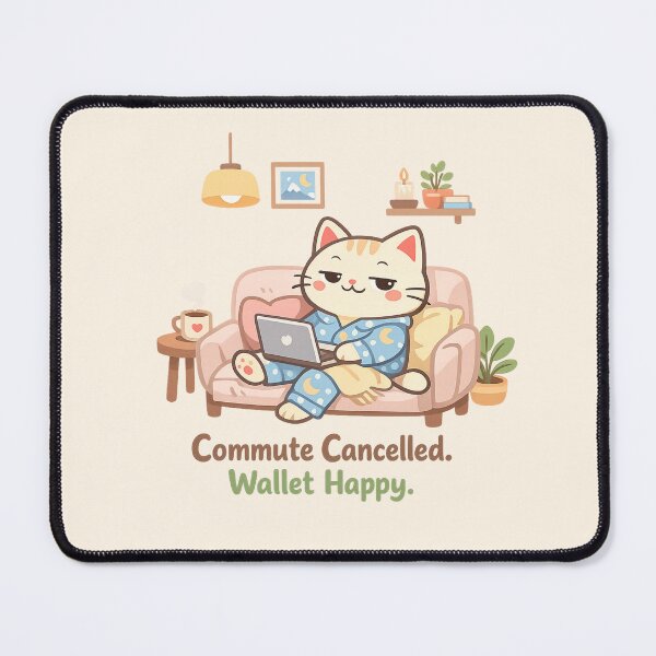 Item preview, Smug Pajama Cat WFH | Cozy Laptop Vibes Cute Aesthetic designed and sold by PopCulturePixel.