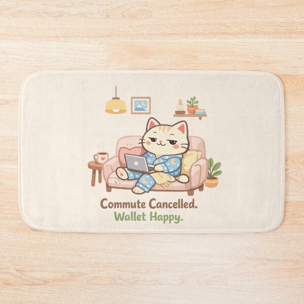Item preview, Smug Pajama Cat WFH | Cozy Laptop Vibes Cute Aesthetic designed and sold by PopCulturePixel.