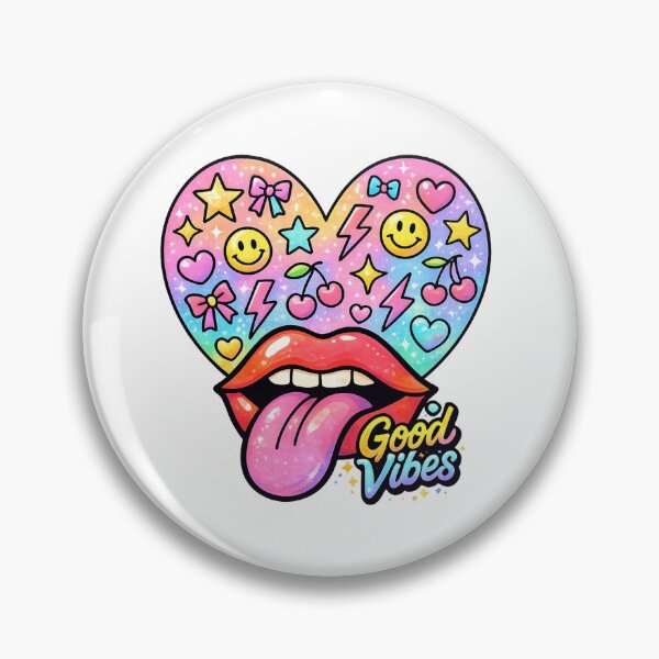 Item preview, Good Vibes Tongue Out Funny Face Design designed and sold by SoftSproutstu.