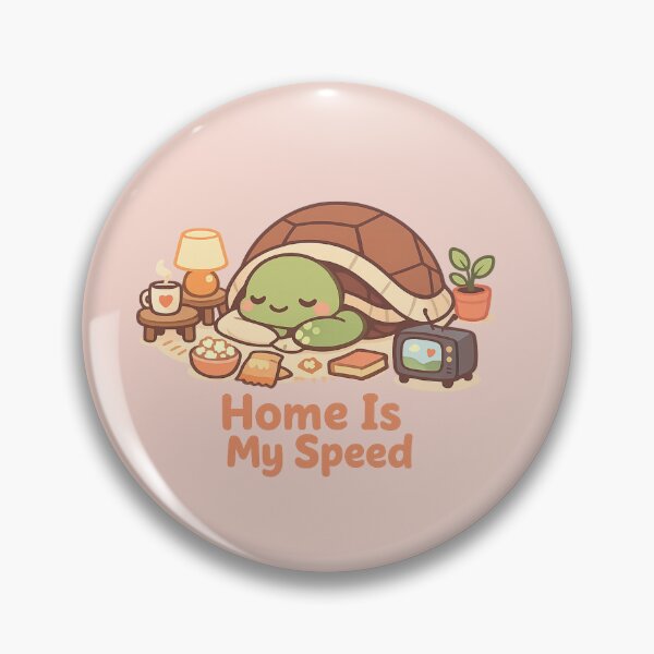 Item preview, Cute Cozy Turtle - Home Is My Speed | Kawaii Introvert Aesthetic Relaxing TV Vibes designed and sold by PopCulturePixel.