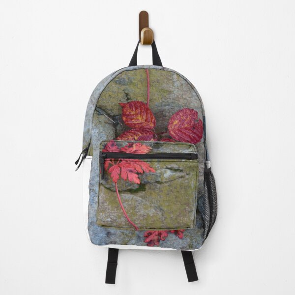Item preview, Red Leaves Growing Through Rock – Minimal Nature Contrast designed and sold by onubi.