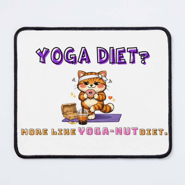 Item preview, Funny Grumpy Yoga Cat - Yoga-Nut Diet Donut Lover designed and sold by Fateematon.