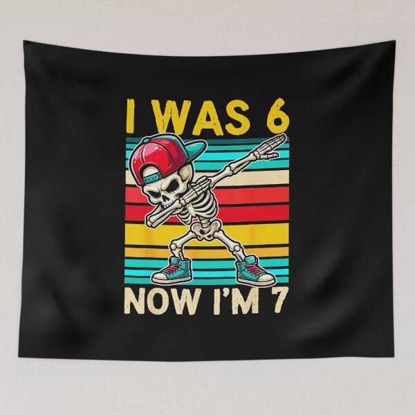 Item preview, I Was 6 Now I’m 7 Dabbing Skeleton Birthday designed and sold by gladysenglish.