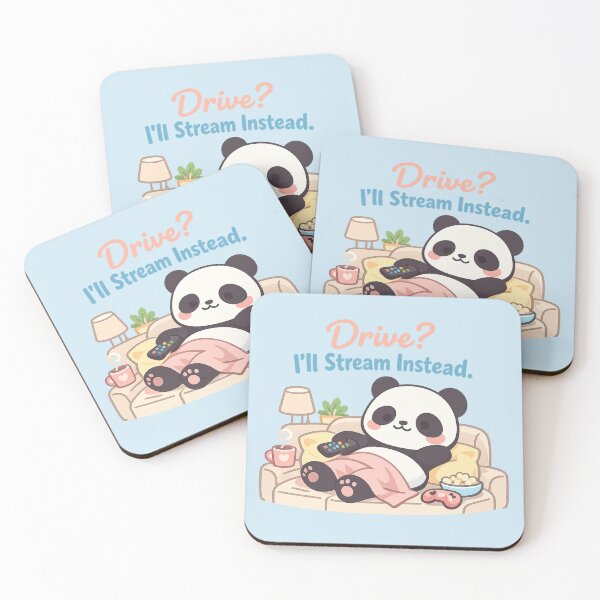 Item preview, Cute Panda Couch Potato - Drive? I'll Stream Instead | Cozy Lazy Mood Meme designed and sold by PopCulturePixel.