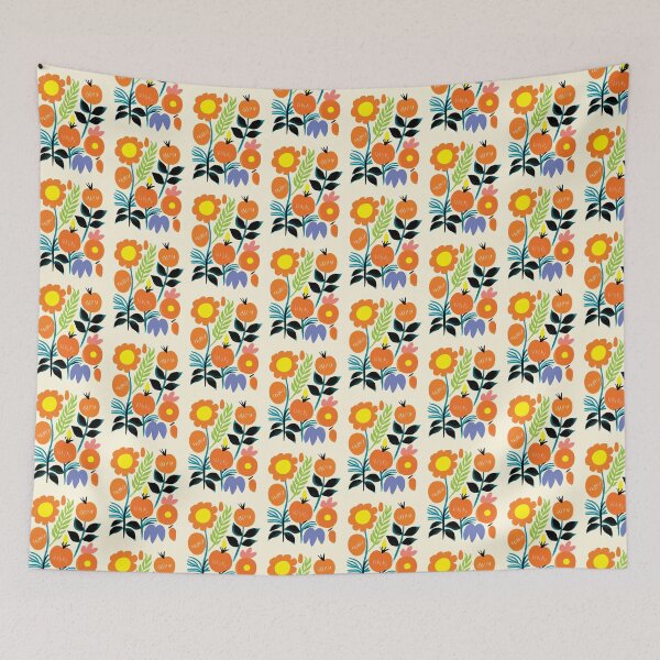 Item preview, Cool Colorful Capacious Folk Floral Abstract Design designed and sold by CharlottePlaceArt.