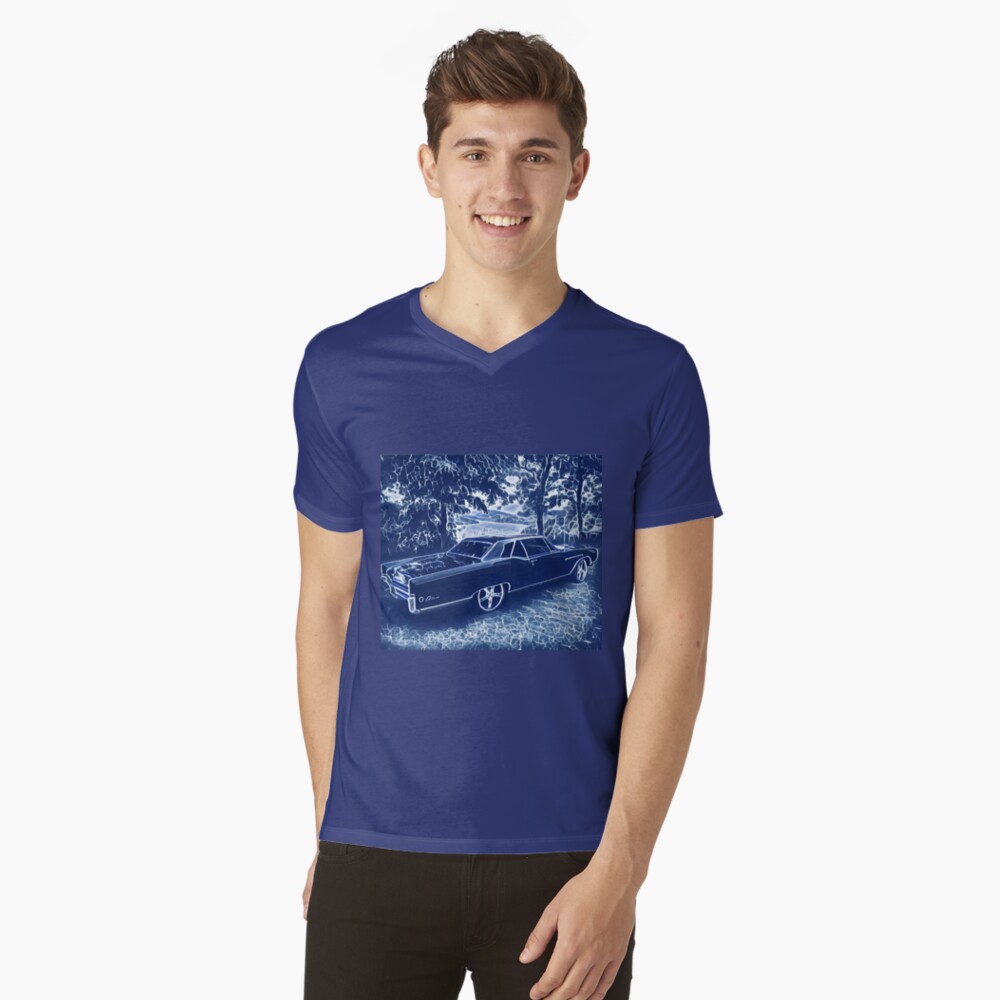Buick Electra in Blue Electric V-Neck T-Shirt