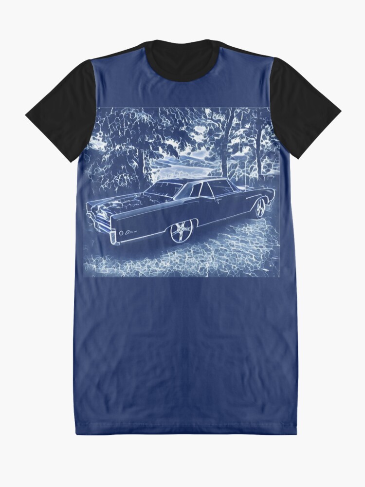 Alternate view of Buick Electra in Blue Electric Graphic T-Shirt Dress