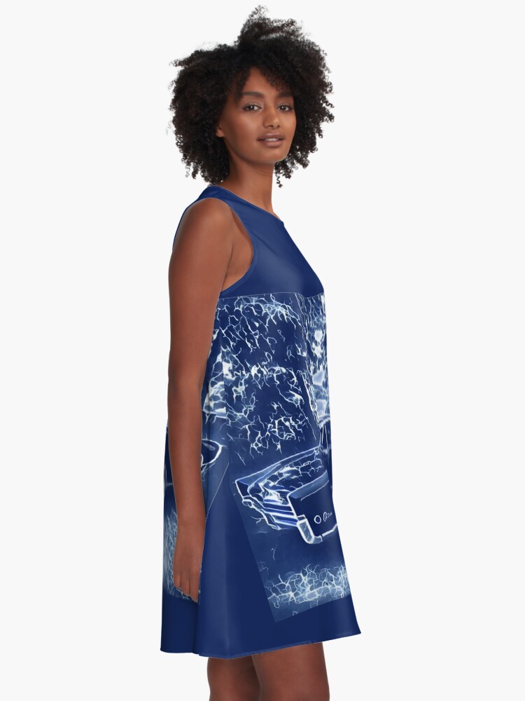 Alternate view of Buick Electra in Blue Electric A-Line Dress