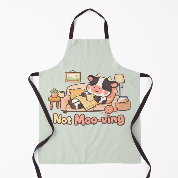 Item preview, Not Moo-ving Cute Cow | Cozy Lazy Animal Pun Cartoon Aesthetic designed and sold by PopCulturePixel.