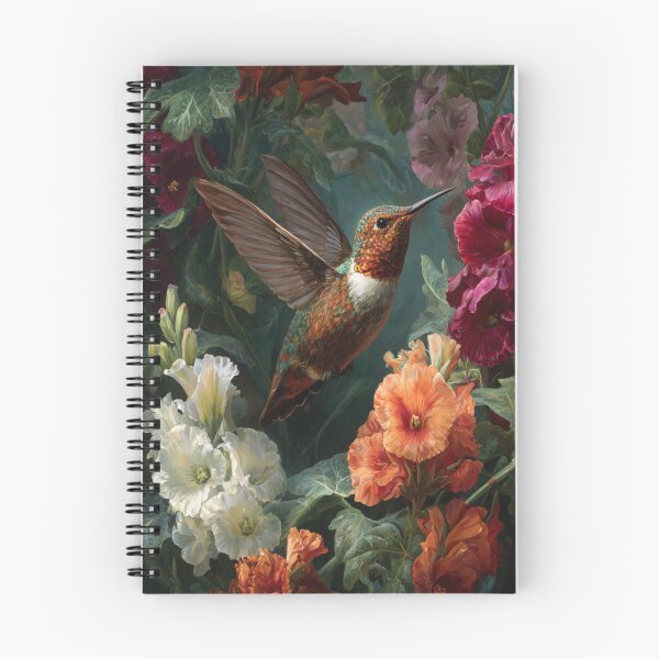 Item preview, A Hummingbird hovering beside vivid flowers, Birds in Motion designed and sold by CDC40.