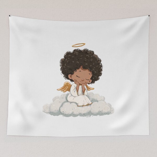 Item preview, Afro Angel Cloud Home Decor designed and sold by HoodWit Greetings.