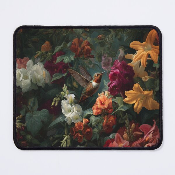 Item preview, A Hummingbird hovering beside vivid flowers, Birds in Motion designed and sold by CDC40.