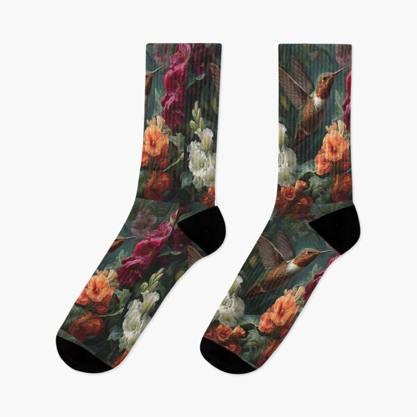 Item preview, A Hummingbird hovering beside vivid flowers, Birds in Motion designed and sold by CDC40.