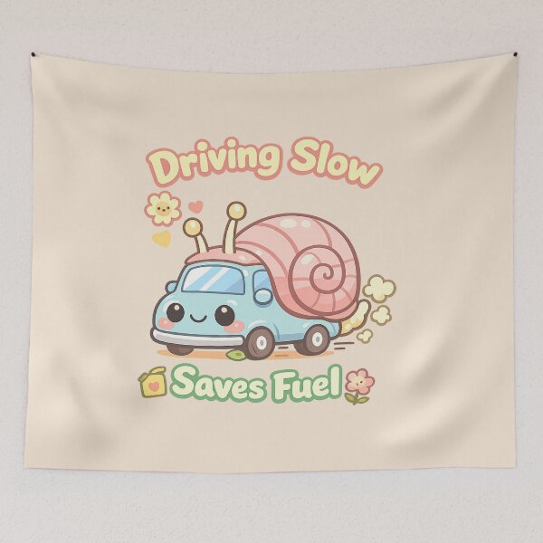 Item preview, Cute Snail Car Driving Slow Saves Fuel | Kawaii Cozy Eco Humor designed and sold by PopCulturePixel.