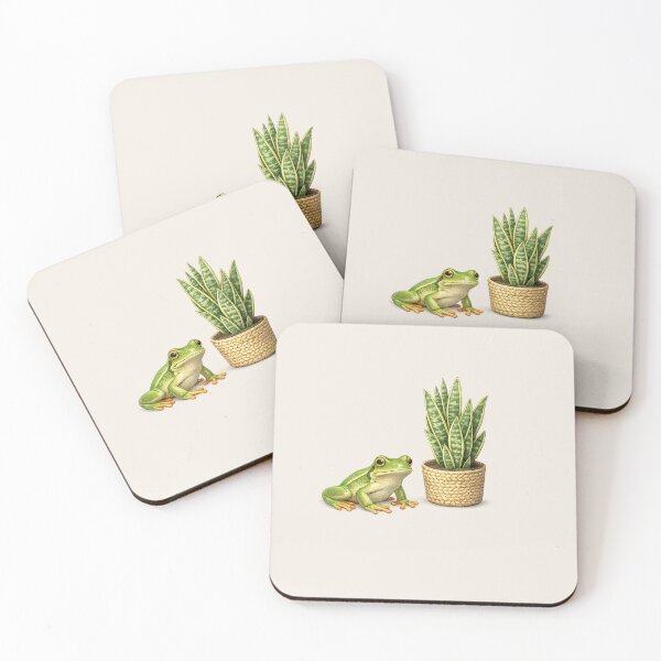 Item preview, Tropical Frog with Snake Plant – Nature-Inspired Design designed and sold by annenambiro.
