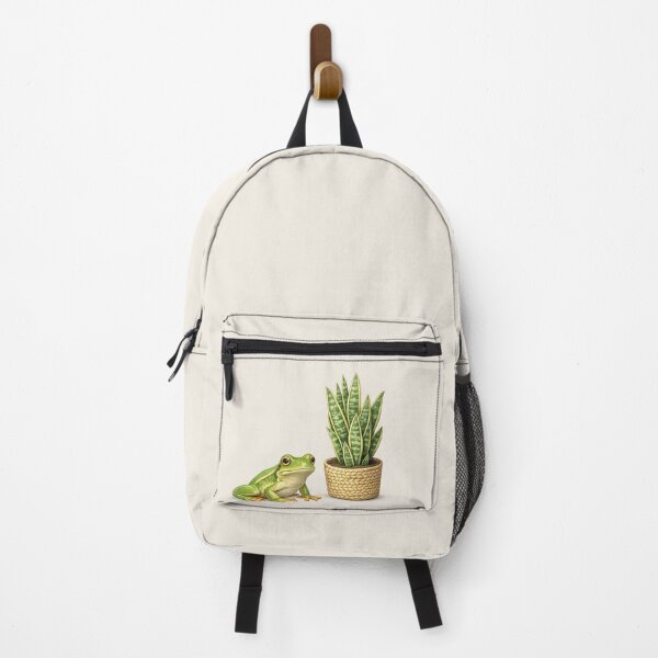 Item preview, Tropical Frog with Snake Plant – Nature-Inspired Design designed and sold by annenambiro.