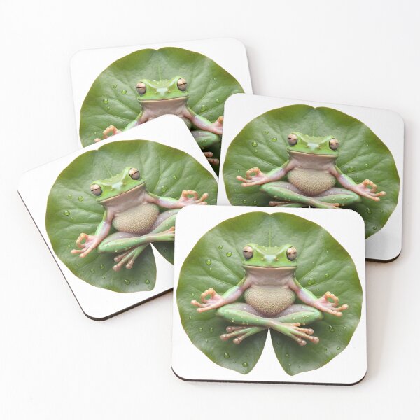 Item preview, zen meditation lotus yoga frog designed and sold by ArtivioShop.
