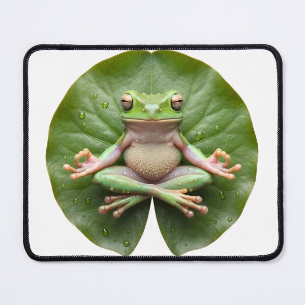 Item preview, zen meditation lotus yoga frog designed and sold by ArtivioShop.