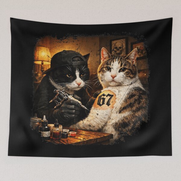 Item preview, Tattoo Artist Cats Funny Vintage Cat Meme designed and sold by Modaozushi216.
