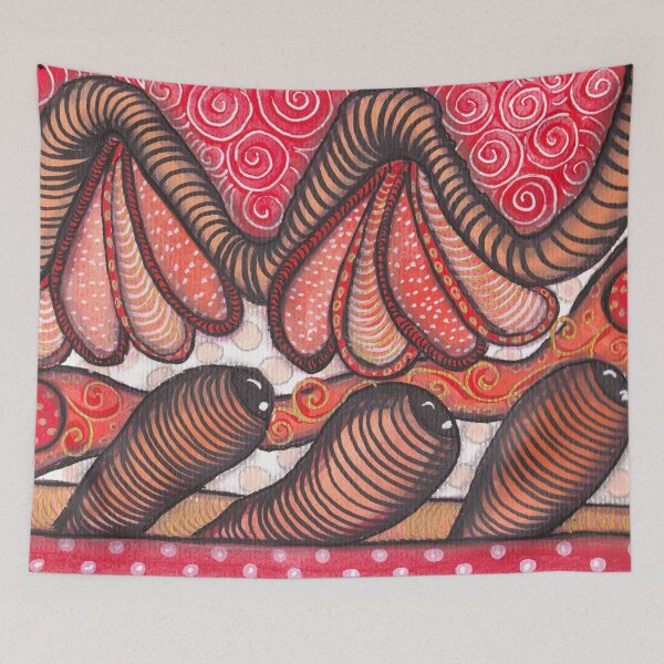 Item preview, Warm Coral Abstract Garden - Organic Pattern Art designed and sold by ColorWander.