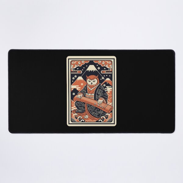 Item preview, Owl Playing Koto Japanese Vintage Style  designed and sold by JordynLadukeg65.