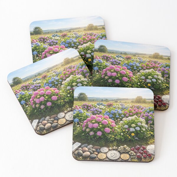 Item preview, Hydrangea Field of Flowers with Gem Surroundings designed and sold by Uniqueartai.