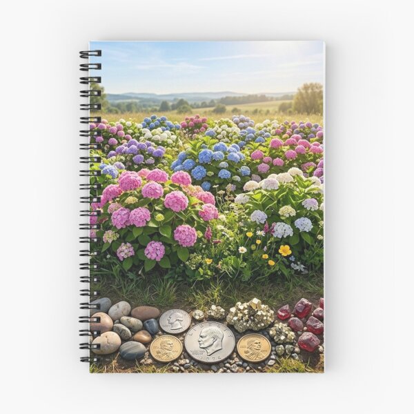 Item preview, Hydrangea Field of Flowers with Gem Surroundings designed and sold by Uniqueartai.