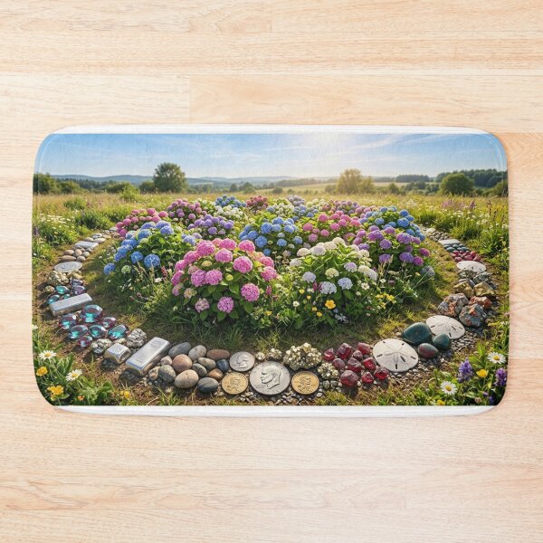 Item preview, Hydrangea Field of Flowers with Gem Surroundings designed and sold by Uniqueartai.