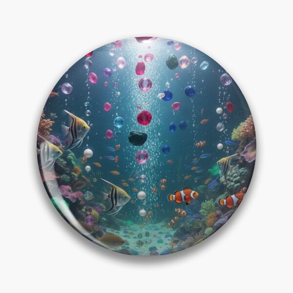 Item preview, Aquarium fish in dazzling aqua environment designed and sold by Uniqueartai.
