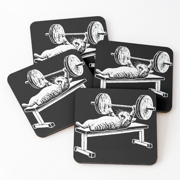 Item preview, Cat Bench Press Funny Gym Workout Meme designed and sold by eliramaison.