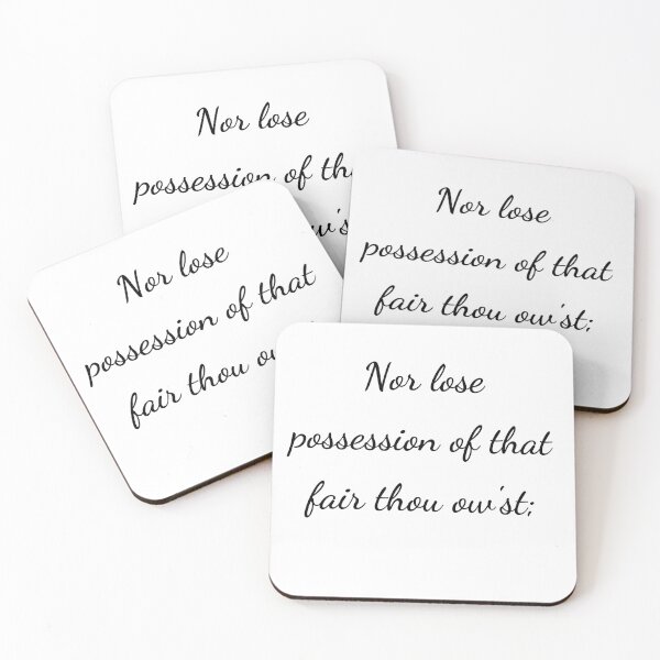 Item preview, "Nor lose possession of that fair thou ow'st;" - handwriting black designed and sold by ariksworld.