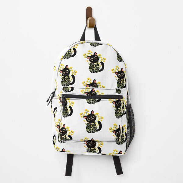 Item preview, Black cat with yellow flowers designed and sold by uunaa.