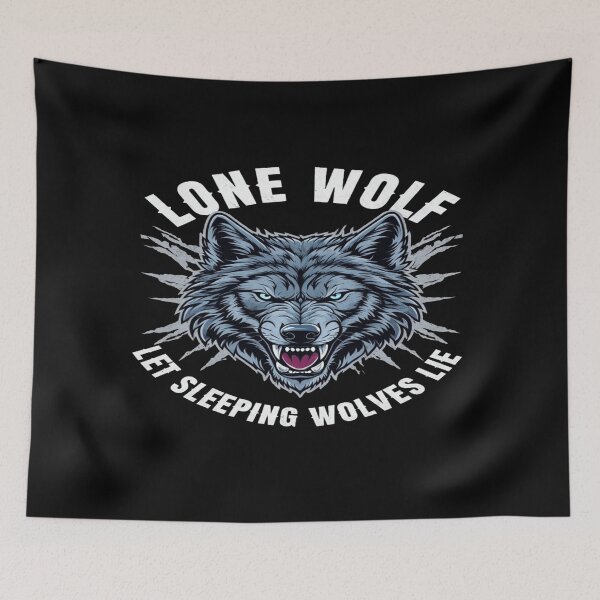 Item preview, Fierce Lone Wolf Illustration • Wild Wolf Head Art • Let Sleeping Wolves Lie Graphic Design designed and sold by Bright Nest Studio.