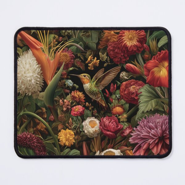 Item preview, A Hummingbird hovering beside vivid flowers, Birds in Motion designed and sold by CDC40.